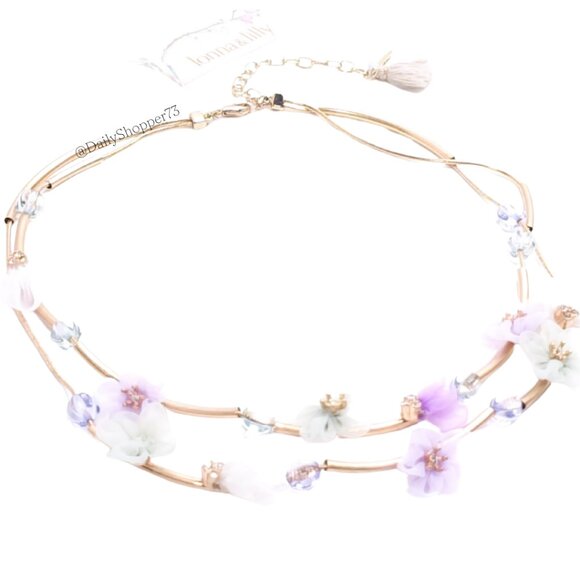 Lonna & Lilly Floral Necklace with Purple and White Accents - Picture 2 of 6